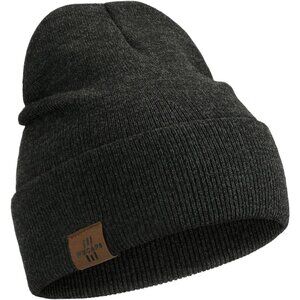 Men and Women Slate Gray Acrylic Stretchy Daily Knit Warm Winter Beanie Hats
